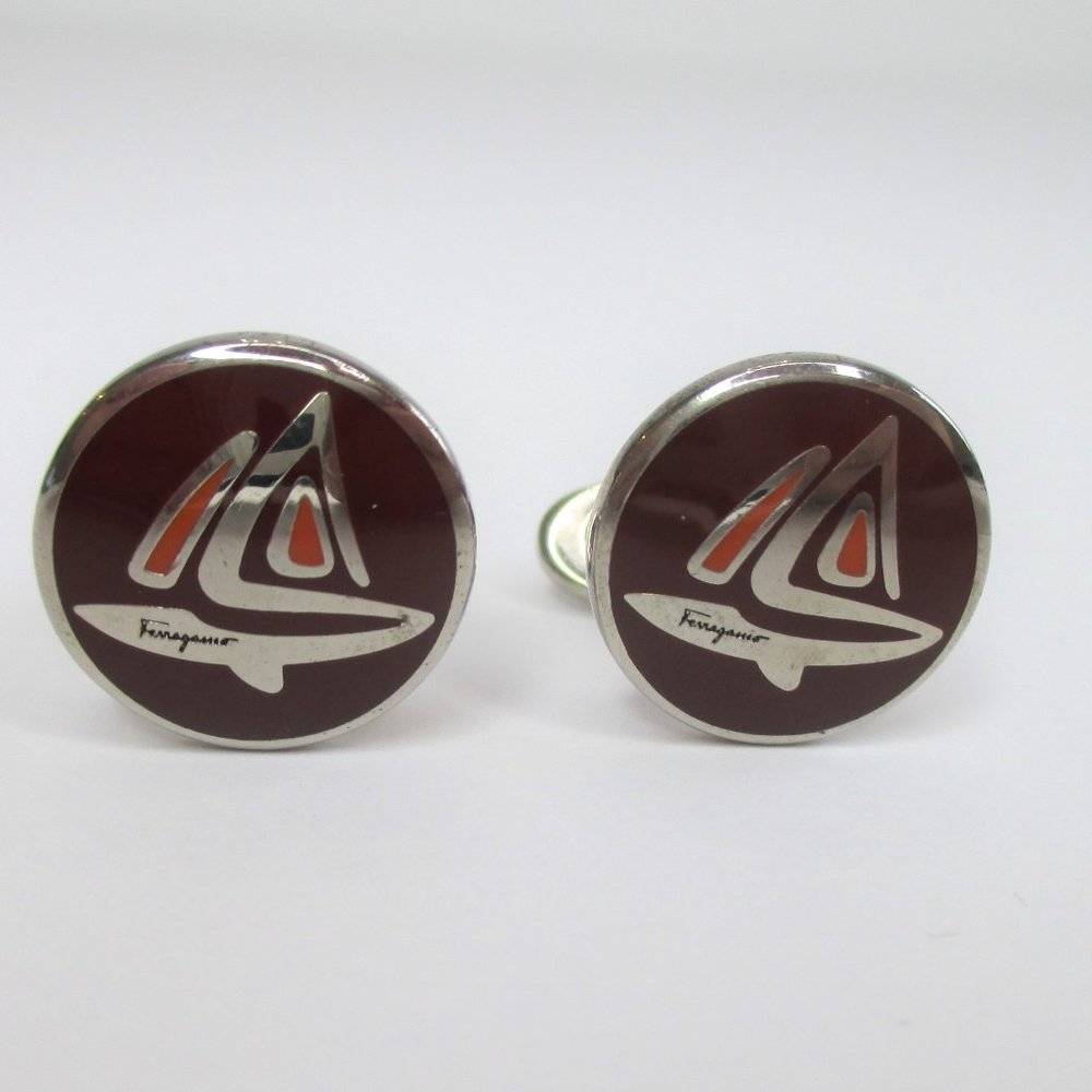 Ferragamo Mens Enamel Cufflinks